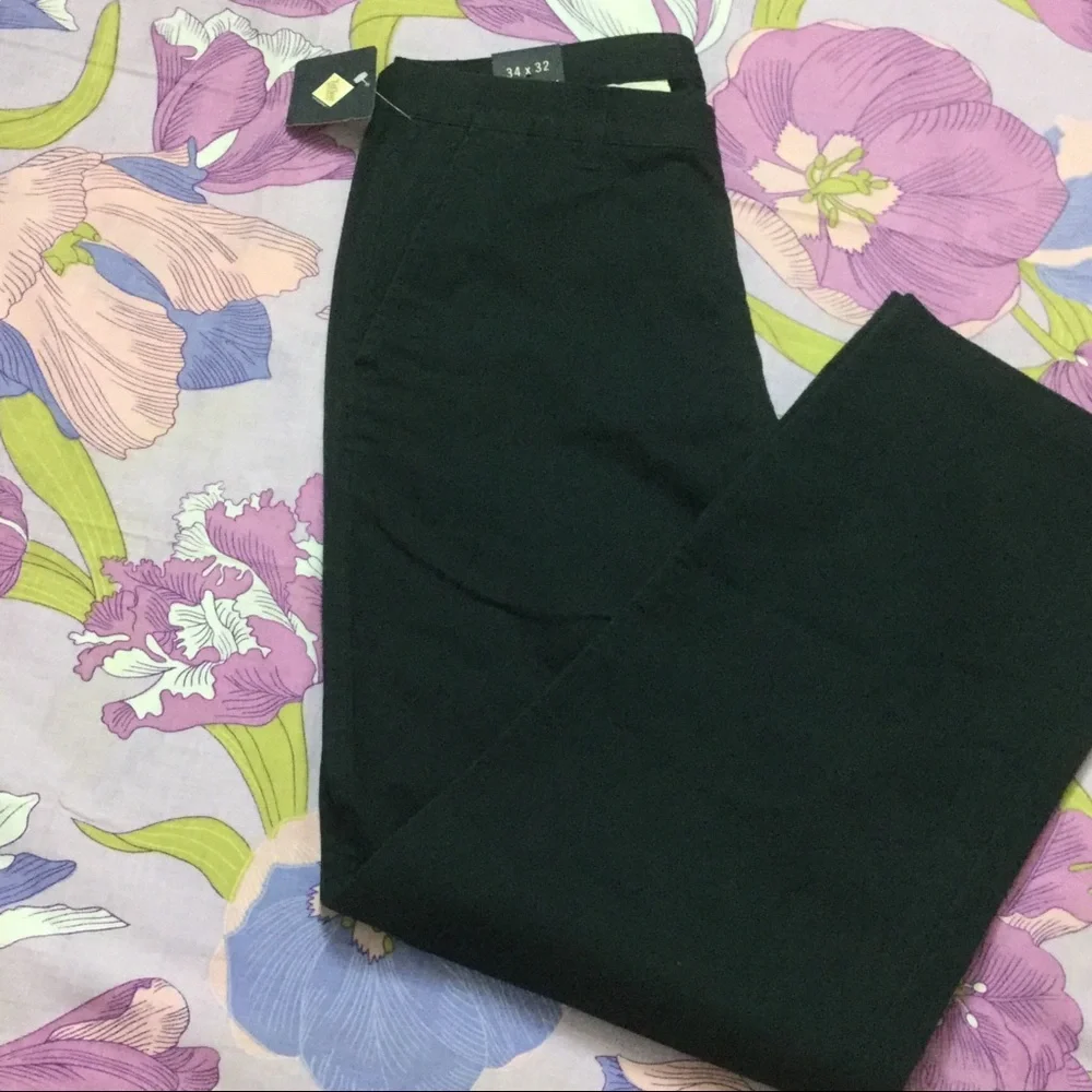 NWT Men’s Cheroke Khakis Flat Front Stain Resistance Navy Blue pants